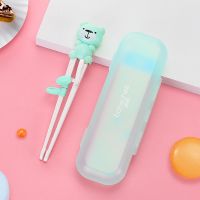 儿童筷子训练筷练习筷宝宝学习筷婴儿勺辅食勺宝宝餐具|星空蓝 两双筷子+收纳盒
