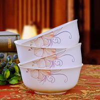 景德镇陶瓷面碗骨瓷面条碗家用大面碗汤碗饭碗泡面碗4个装6英寸|金粉世家6英寸面碗4个装