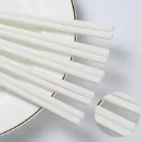 景德镇家用陶瓷筷子健康不发霉环保陶瓷筷子易清洗防滑耐高温|纯白无暇 五双