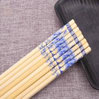 餐厅家用阿里山竹筷子竹筷子家庭酒店帯结印花筷子防止发霉筷|白色-青花瓷 40双