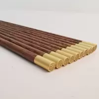 家用金属头顶红檀木筷子散装中式鸡翅木筷子无漆无蜡实木质|顶福鸡翅木 5双装