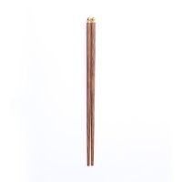 家用金属头顶红檀木筷子散装中式鸡翅木筷子无漆无蜡实木质|龙珠鸡翅木 10双装