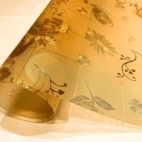 桌垫防水防烫防油免洗茶几餐桌透明塑料餐垫长方形软玻璃 pvc桌布|1.5金花朵 80*120cm