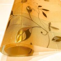 桌垫防水防烫防油免洗茶几餐桌透明塑料餐垫长方形软玻璃 pvc桌布|1.5金枝叶 70*120cm