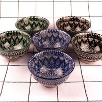 时尚家用陶瓷碗米饭碗面碗汤碗大碗小碗餐具套装碗碟套装|6个5.0英寸米饭碗卡基来