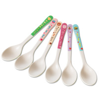 竹纤维儿童饭勺汤勺叉子婴儿长塑料汤勺宝宝汤匙宝宝塑料勺子|四把汤勺-[竹纤维]