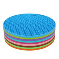 硅胶隔热垫餐桌防烫家用加热杯垫餐桌垫保温杯垫餐垫砂锅垫耐高温|大号糖果色系[17.5cm] 4个家庭装[颜色随机]