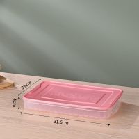 多层饺子盒子冷冻水饺托盘子家用装馒头盒冰箱可微波保鲜收纳盒子|粉红-加大号-加厚款 4层1盖-高透底