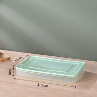 多层饺子盒子冷冻水饺托盘子家用装馒头盒冰箱可微波保鲜收纳盒子|浅绿-加大号-加厚款 3层3盖-高透底