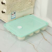 饺子盒厨房家用水饺盒冰箱保鲜盒收纳盒塑料冷冻托盘馄饨盒鸡蛋盒|抹茶绿[加大加厚] 4层4盖[大容量超能装]