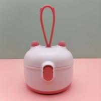 收藏送奶粉勺婴儿奶粉盒便携外出密封大容量可爱便携分装外带|[升级专色]鲜嫩红小号+奶瓶刷套装