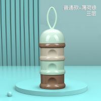 奶粉分装盒便携婴儿外出奶粉盒三层密封罐宝宝奶粉罐存储盒奶粉格|薄荷绿三层