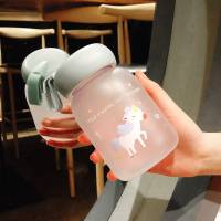 水杯韩版可爱杯女学生儿童防摔塑料杯带绳便携个性随手杯创意