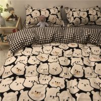 韩式小熊卡通床上用品四件套被套儿童被套学生寝室单人床单三件套