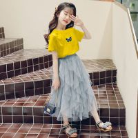 女童套装裙子两件套夏装2021新款洋气儿童半身裙公主裙仙蓬蓬纱