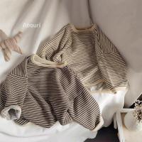 童装男童t恤韩版儿童间条卫衣宝宝宽松长袖小童上衣2021春秋新款