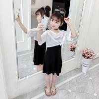 女童短袖套装小女孩夏天裙子大童洋气夏装儿童装夏季连衣裙两件套