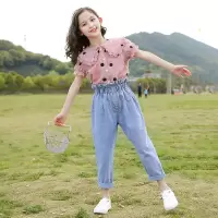 女童套装夏装洋气2020新款中童大童时髦12女孩儿童夏季两件套
