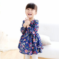 韩版女童新款太阳花连衣裙儿童棉秋冬款裙子童装公主裙