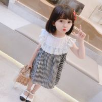 女童露背连衣裙儿童棉格子背心公主裙子宝宝吊带洋气薄款夏装季