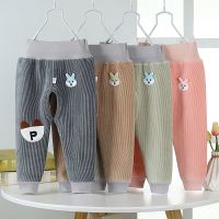 婴儿细旦绒春秋冬加绒高腰裤宝宝开裆棉保暖高腰护肚裤打底裤