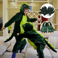 恐龙儿童连体睡衣卡通动物服装男女通用家居服配爪鞋