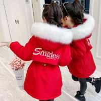 女童棉衣2021新款洋气派克服中大儿童中长款加厚羽绒棉袄冬装外套