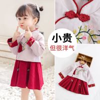 女童汉服连衣裙2021春秋新款儿童宝宝唐装中国风仙女孩周岁裙子