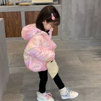 儿童羽绒服男女童保暖炫彩外套2021秋冬新款连帽宝宝童装色上衣