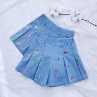 女童全棉牛仔短裤儿童中大童2021短裙裤夏季休闲时髦短裙裤外穿潮