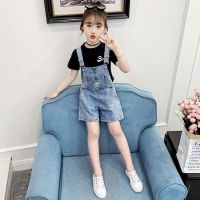 女童背带短裤套装夏装2020新款中大儿童装洋气夏季女孩两件套