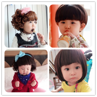 儿童假发 百天宝宝假发可爱小孩女短卷发公主婴儿假发女童假发帽