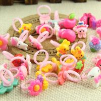 儿童戒指爱心盒装卡通指环玩具女公主塑料圈奖品礼物女孩宝宝赠品|散装混款100个戒指