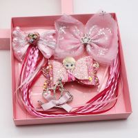 儿童爱莎公主头饰假发辫子造型套装大蝴蝶结艾莎发饰发夹女童夹子