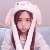 同款兔子帽一捏耳朵会动的帽子气囊帽兔子耳朵帽子带手套围巾