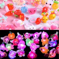 儿童闪光戒指玩具指环可爱女孩卡通赠品指环礼品奖品|5个亮灯戒指+5个卡通戒指 普通OPP塑料袋装