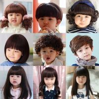儿童假发男女孩头饰造型女宝宝长发女童短卷发公主婴儿假发帽逼真