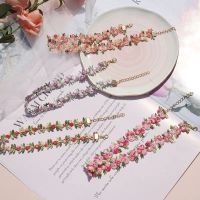 ins复古清新森系玫瑰花朵刺绣锁骨链仙气少女choker项圈甜美脖链