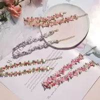 ins复古清新森系玫瑰花朵刺绣锁骨链仙气少女choker项圈甜美脖链