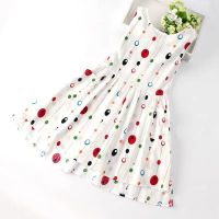 女童连衣裙无袖棉布2021新款夏季装韩版中大女孩洋气公主碎花裙子