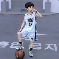 儿童运动套装篮球服2021夏季新款速干宽松衣男童中大童球衣两件套