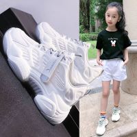 春秋款亲子老爹鞋女童鞋2021百搭小白鞋中大童软底运动鞋男孩帅气
