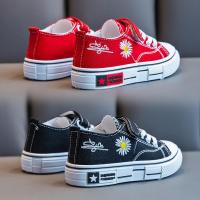 新款儿童帆布鞋女童鞋子2021春秋板鞋韩版中大童魔术贴休闲鞋