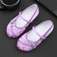 新款儿童绣花鞋布鞋女童古风鞋民族风宝宝公主鞋学生古装表演出鞋