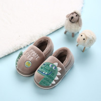 儿童棉拖鞋男童包跟女童保暖软底卡通可爱家居1-7岁宝宝恐龙棉鞋