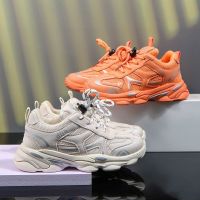 透气网面儿童运动鞋2021秋季新品男童鞋子皮面女童鞋小学生跑步鞋