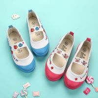 儿童幼儿园小白鞋女男童体操鞋女童舞蹈鞋小孩白球鞋透气白布童鞋