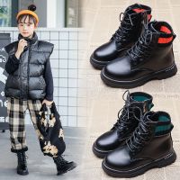 马丁靴女2021秋冬新款女童百搭单靴中大童短靴子儿童加绒