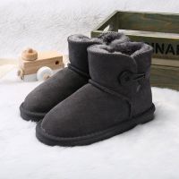 21新款儿童雪地靴男女童鞋加厚保暖矮筒短靴子百搭亲子冬棉鞋