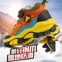 2021冬季新款男童雪地靴防滑钢爪男童运动鞋中大童加绒棉鞋中筒靴